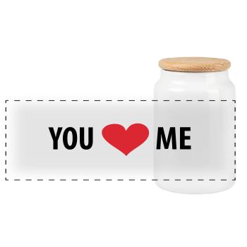 You love Me - Panorama Keksdose mit Holzdeckel - Weiß - Vorne