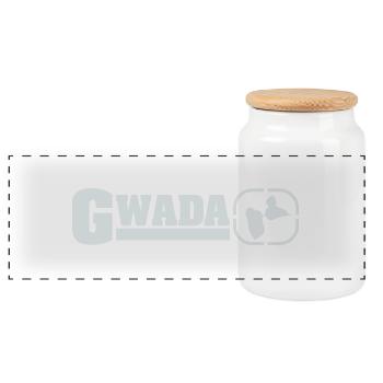 gwada_08 - Boîte à biscuits avec couvercle en bois - blanc - Devant