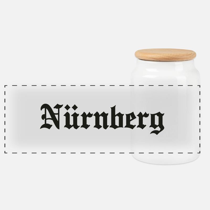 Nuernberg Nürnberg - Panorama Keksdose mit Holzdeckel - Weiß