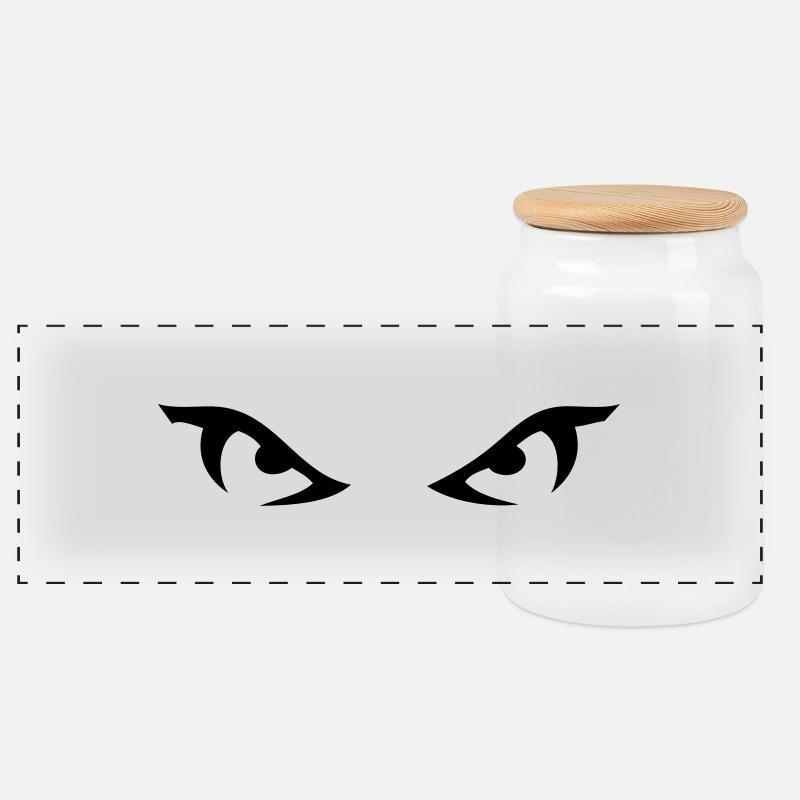 eyes_1 - Panorama Keksdose mit Holzdeckel - Weiß
