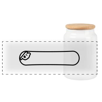 Snow boarder - Panoramic Cookie Jar with Wooden Lid - white - Front
