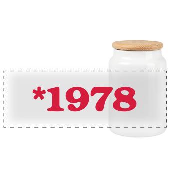 Anniversaire - né en 1978 * - Boîte à biscuits avec couvercle en bois - blanc - Devant