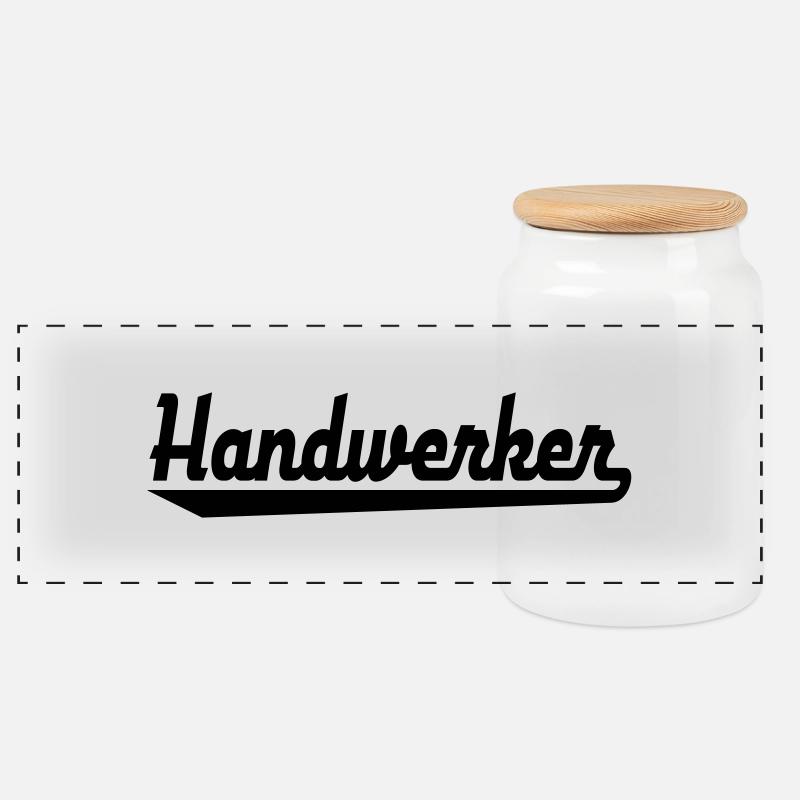Handwerker - Panorama Keksdose mit Holzdeckel - Weiß