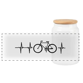 ICH LIEBE MEIN FAHRRAD! - Panorama Keksdose mit Holzdeckel - Weiß - Vorne