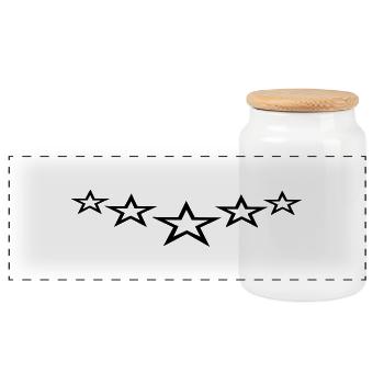 cool_stars_design_1c - Boîte à biscuits avec couvercle en bois - blanc - Devant