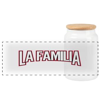 LA FAMILIA - Panorama Keksdose mit Holzdeckel - Weiß - Vorne