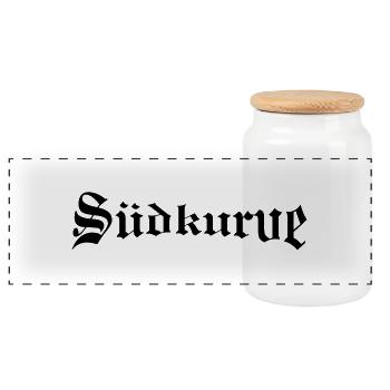 suedkurve_01 - Panoramic Cookie Jar with Wooden Lid - white - Front