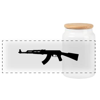 ak47 - Panorama Keksdose mit Holzdeckel - Weiß - Vorne
