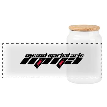 Mixed Martial Arts Logo - Panorama Keksdose mit Holzdeckel - Weiß - Vorne