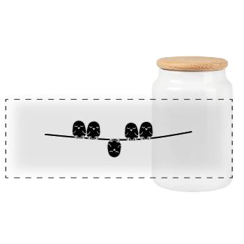 be_different vektor - Panoramic Cookie Jar with Wooden Lid - white - Front