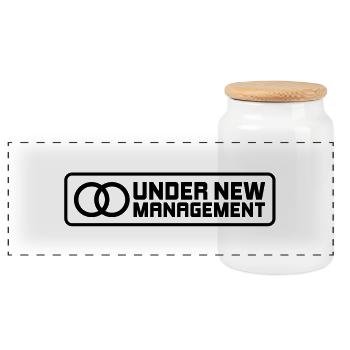 under_new_management__f1 - Boîte à biscuits avec couvercle en bois - blanc - Devant