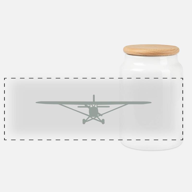 Cessna 152 - Panorama Keksdose mit Holzdeckel - Weiß