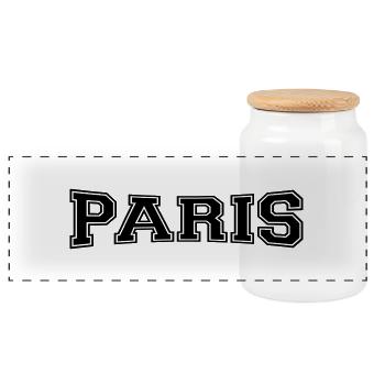 Paris - Boîte à biscuits avec couvercle en bois - blanc - Devant
