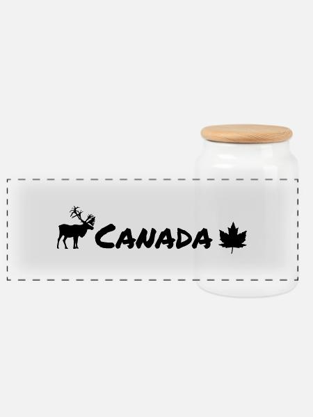 Canada - Panorama Keksdose mit Holzdeckel - Weiß