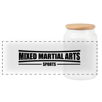 mixed_martial_arts_sports_cu1 - Panorama Keksdose mit Holzdeckel - Weiß - Vorne