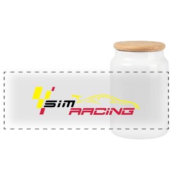 SIMRACING - eRacing - Boîte à biscuits avec couvercle en bois - blanc - Devant