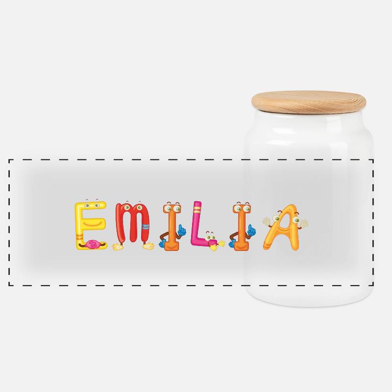 Emilia - Panorama Keksdose mit Holzdeckel - Weiß