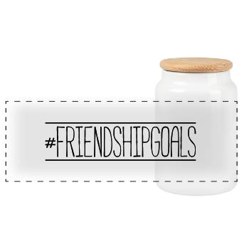 friendshipgoals - Panorama Keksdose mit Holzdeckel - Weiß - Vorne