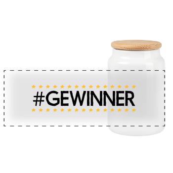 #Gewinner - Panorama Keksdose mit Holzdeckel - Weiß - Vorne