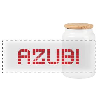 Azubi Tshirt 2 23 rot - Panorama Keksdose mit Holzdeckel - Weiß - Vorne