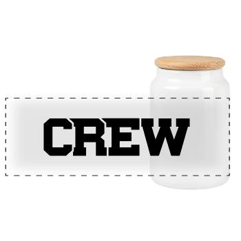 crew - Panoramic Cookie Jar with Wooden Lid - white - Front