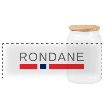 Rondane Norway - Panoramic Cookie Jar with Wooden Lid - white - Front