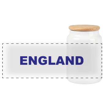 England Soccer - Football - Great Britain - Panoramic Cookie Jar with Wooden Lid - white - Front