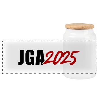 Jga 2025 - Panorama Keksdose mit Holzdeckel - Weiß - Vorne