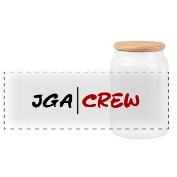 Jga Crew Junggesellenabschied - Panorama Keksdose mit Holzdeckel - Weiß - Vorne