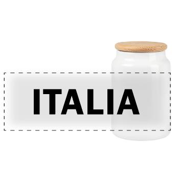 Italie - Boîte à biscuits avec couvercle en bois - blanc - Devant