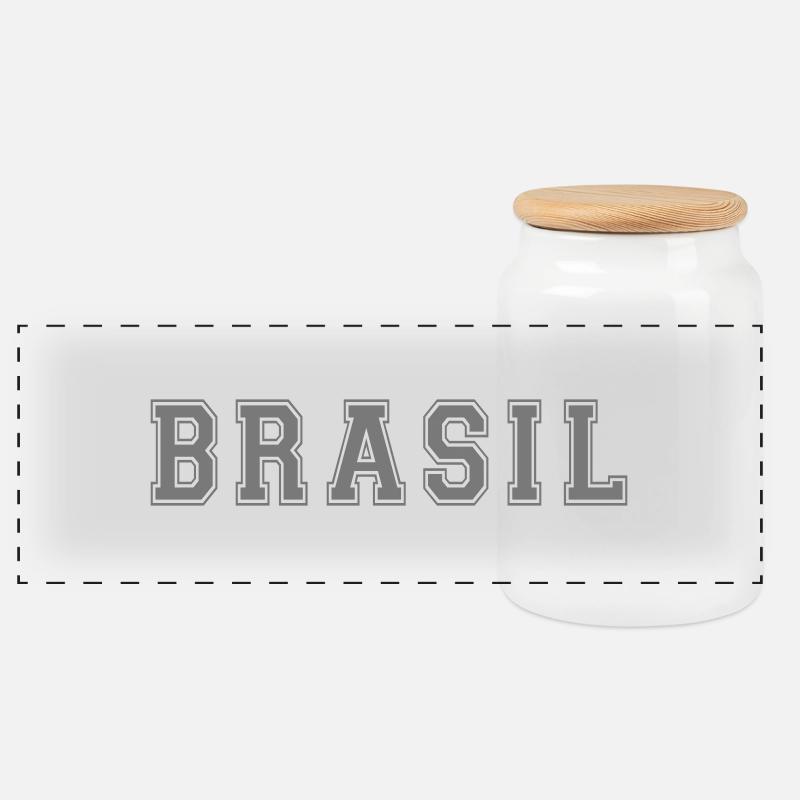 brasil - Panorama Keksdose mit Holzdeckel - Weiß