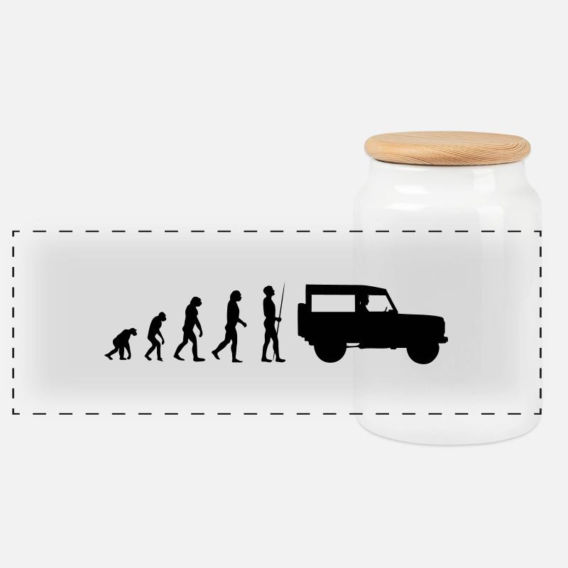 landroverevolution - Panorama Keksdose mit Holzdeckel - Weiß