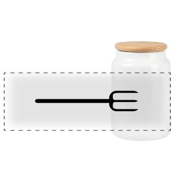 pitchfork - Panoramic Cookie Jar with Wooden Lid - white - Front