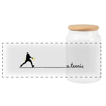 love tennis two - Panorama Keksdose mit Holzdeckel - Weiß - Vorne