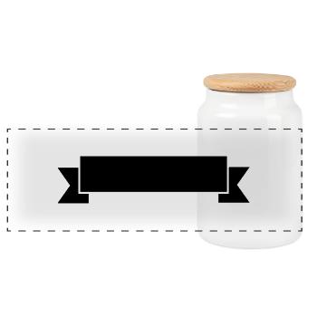 ruban - Boîte à biscuits avec couvercle en bois - blanc - Devant