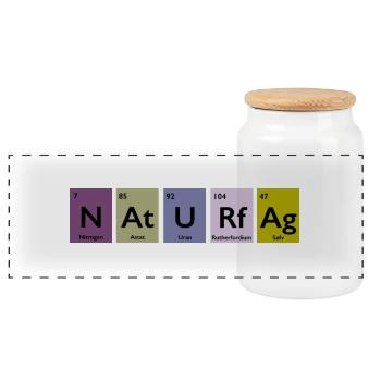 science - Panoramic Cookie Jar with Wooden Lid - white - Front