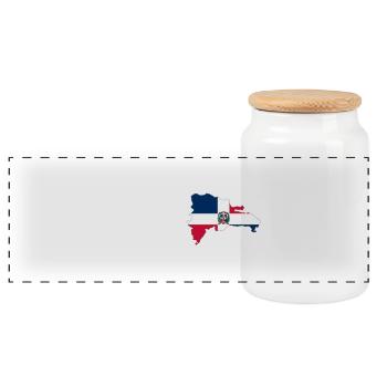 J’aime la République dominicaine - battement de - Boîte à biscuits avec couvercle en bois - blanc - Devant