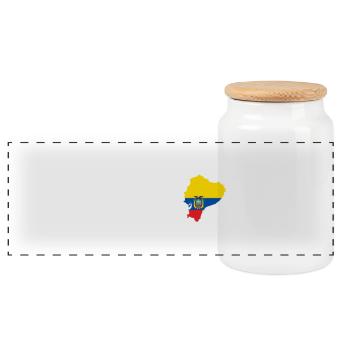 J’aime l’Équateur - battement de coeur - Boîte à biscuits avec couvercle en bois - blanc - Devant