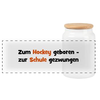 Hockey - Boîte à biscuits avec couvercle en bois - blanc - Devant