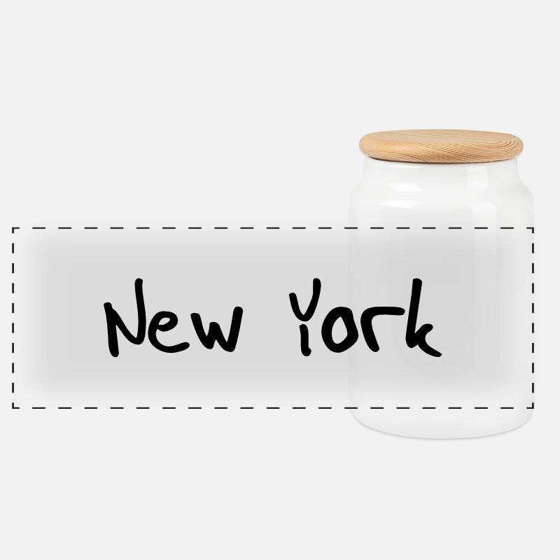 new york - Panorama Keksdose mit Holzdeckel - Weiß