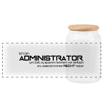 ADMINISTRATOR - Panorama Keksdose mit Holzdeckel - Weiß - Vorne