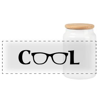 Cool Glasses / translucent glasses - Panoramic Cookie Jar with Wooden Lid - white - Front