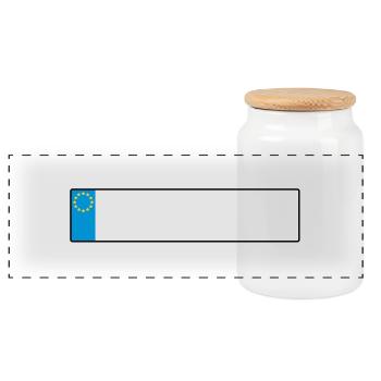 plaque europe_g1 - Boîte à biscuits avec couvercle en bois - blanc - Devant