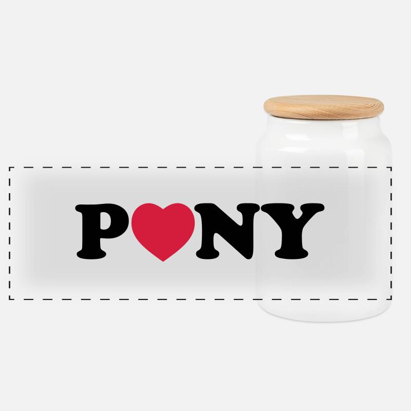 Pony heart - Panorama Keksdose mit Holzdeckel - Weiß