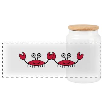 Crabs - Boîte à biscuits avec couvercle en bois - blanc - Devant