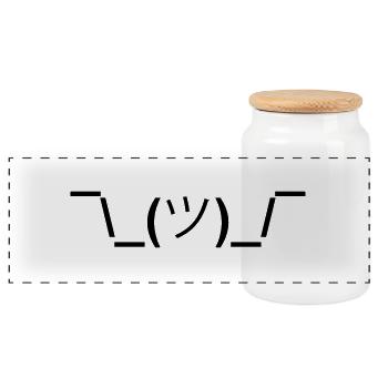 Smiley ahnungslos Meme nerd emoticon smile shruggy - Panorama Keksdose mit Holzdeckel - Weiß - Vorne