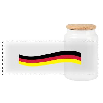 Deutschland - Panorama Keksdose mit Holzdeckel - Weiß - Vorne