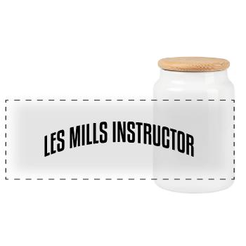 les mills instructor stylish arched text - Panoramic Cookie Jar with Wooden Lid - white - Front