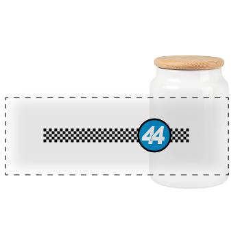 RACING 44 - Boîte à biscuits avec couvercle en bois - blanc - Devant