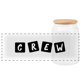 crew_001 - Boîte à biscuits avec couvercle en bois - blanc - Devant